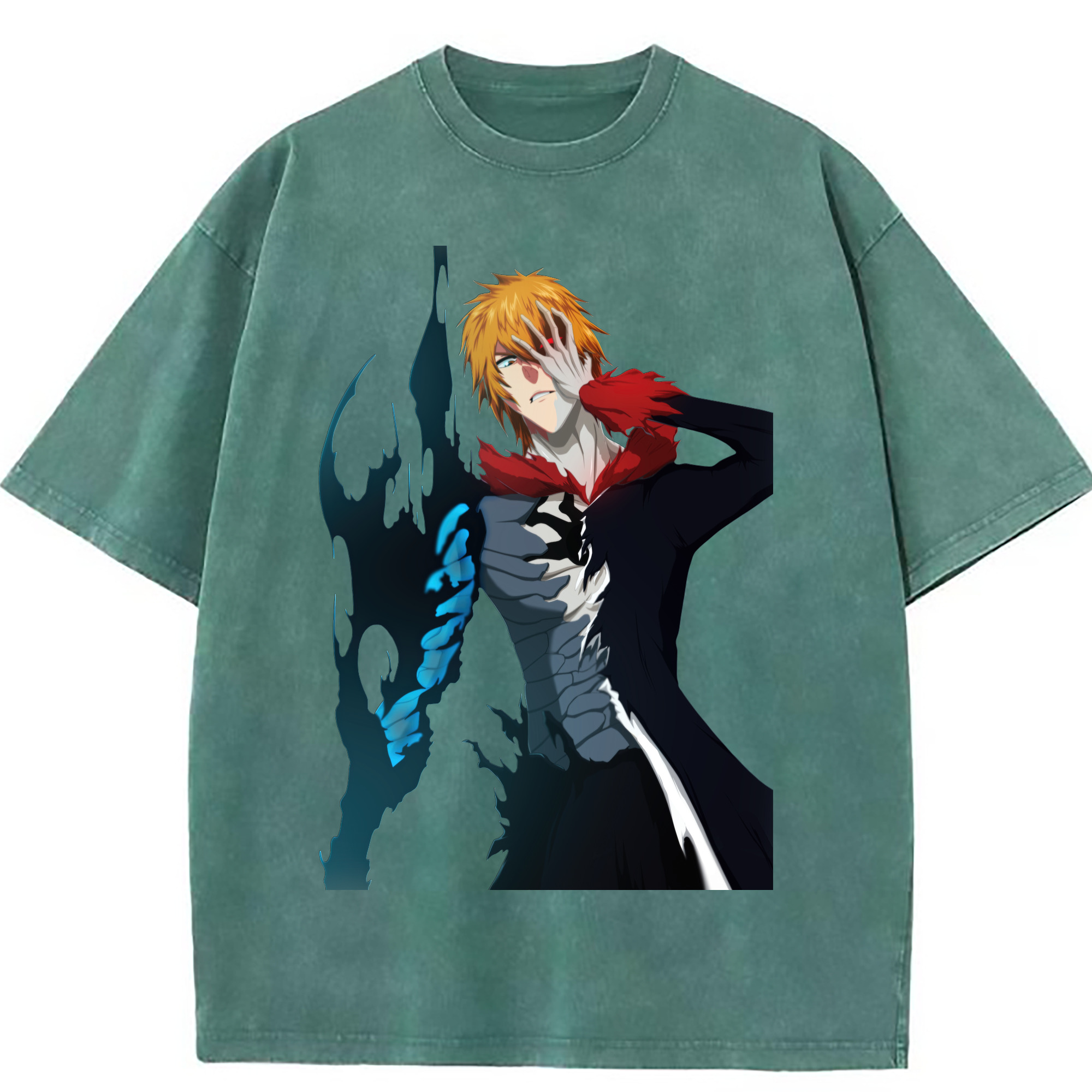 （画像用） ブリーチ 黒崎一護（くろさき いちご）BLEACH Kurosaki Ichigo 綿100% ヴィンテージ風 半袖Tシャツ（フロントプリント）